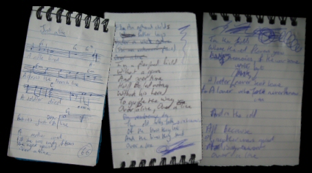 Over a line lyrics notebook